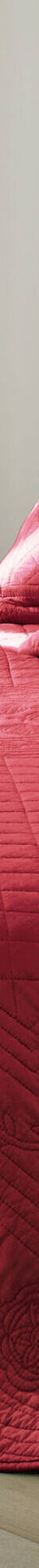 Couvre-lit uni style boutis Cassandre  (cerise) Couvre-lit uni style boutis Cassandre  (cerise)